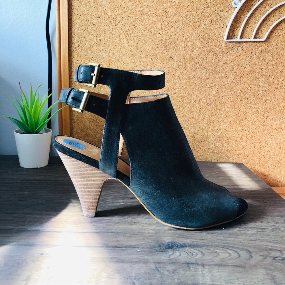 Nine West Peep Toe Buckle Booties